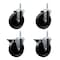 Service Caster 5 Inch Phenolic Wheel Swivel 58 Inch Threaded Stem Caster Set 2 Brakes SCC SCC-TS20S514-PHR-58212-2-PLB-2 - alternate 1